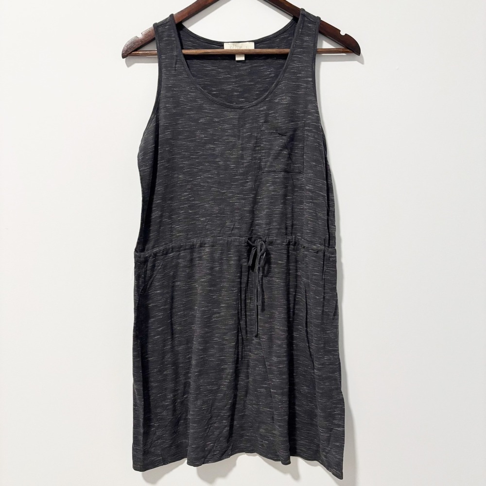 Olive & Oak Mini Dress Womens Size S Gray Space Dye Drawstring Waist Athleisure